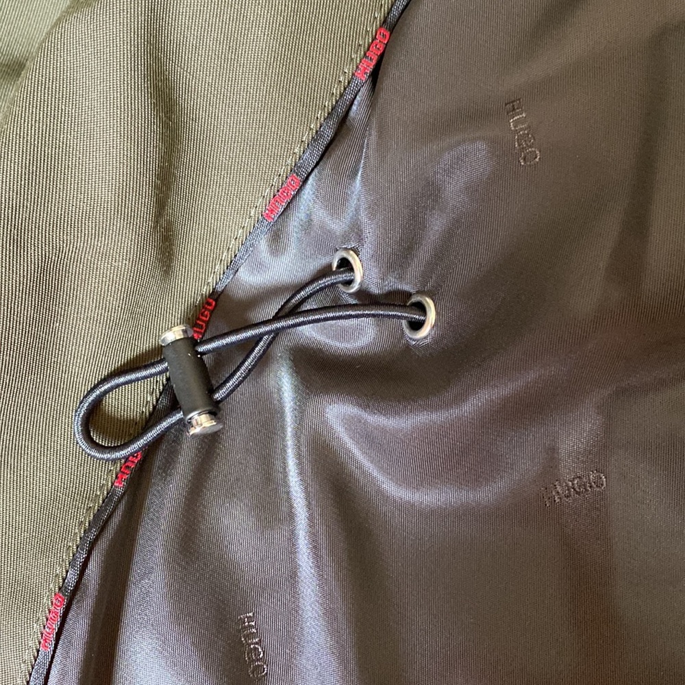 NWOT Hugo Red Men's Dark Green Bingou Zip-off Hood Field Jacket - Picture 6 of 7